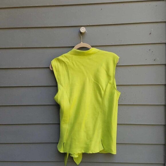Coldwater Creek 100% Silk Green Wrap Blouse size XL - Picture 4 of 8